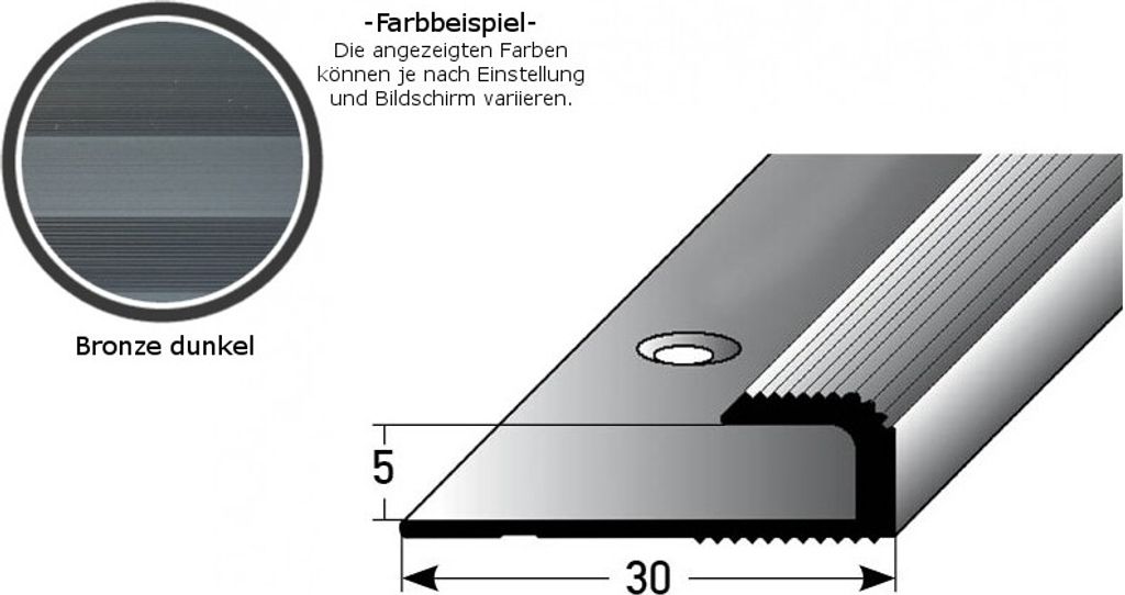 Einschubprofil "Cavan" für Laminat, 5 mm Einfasshöhe, Aluminium eloxiert, gebohrt-bronze dunkel-1000