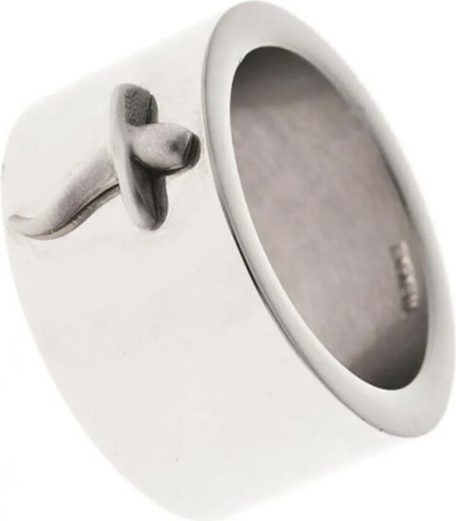 Anello Fascia Larga Breil BR-014 Misura 16 - Look Silver Unisex