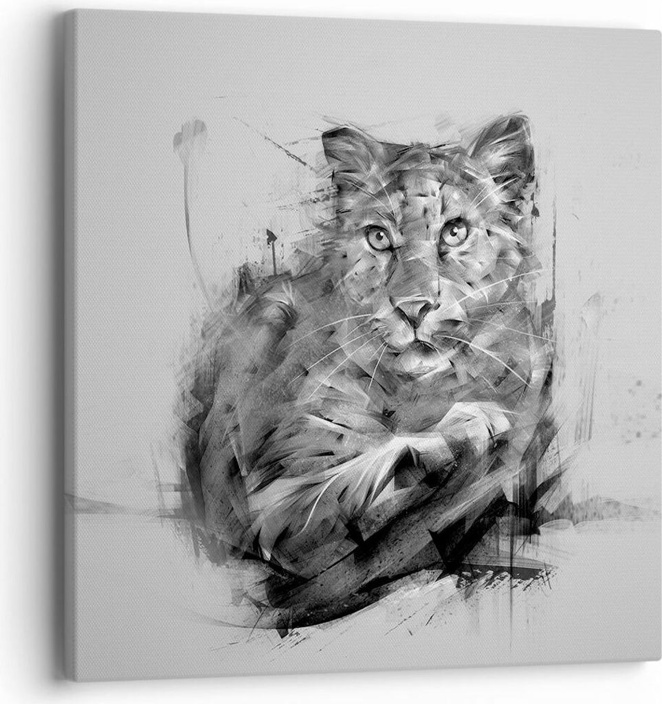 Bild auf Leinwand - Leinwandbild - Tier Abstraktion - 40x40cm - Wand Bild - Wanddeko - Wandbilder - Leinwanddruck - Bilder - Kunstdruck - Wanddekor...