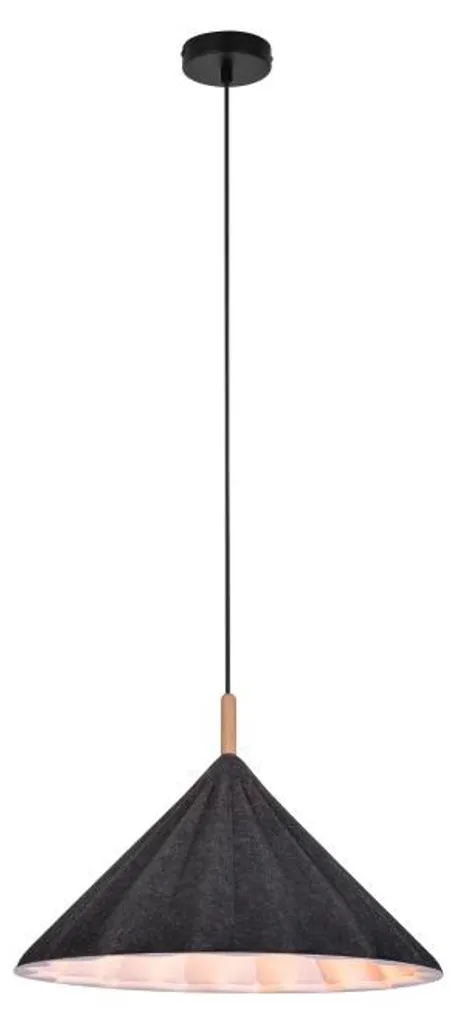 Rabalux 72164 Suspension Linavo E27 1x40W en Métal et Feutre Noir