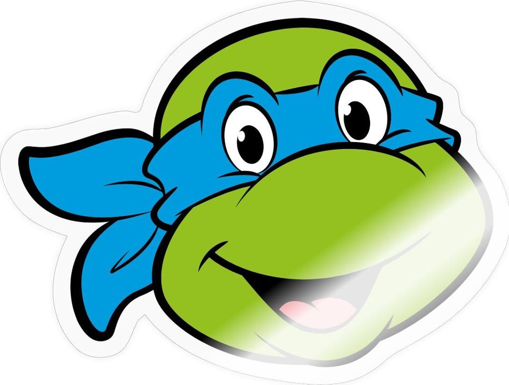Spreadshirt Teenage Mutant Ninja Turtles Leonardo Kostüm Karneval Sticker Aufkleber, 10 x 10 cm, Transparent glänzend