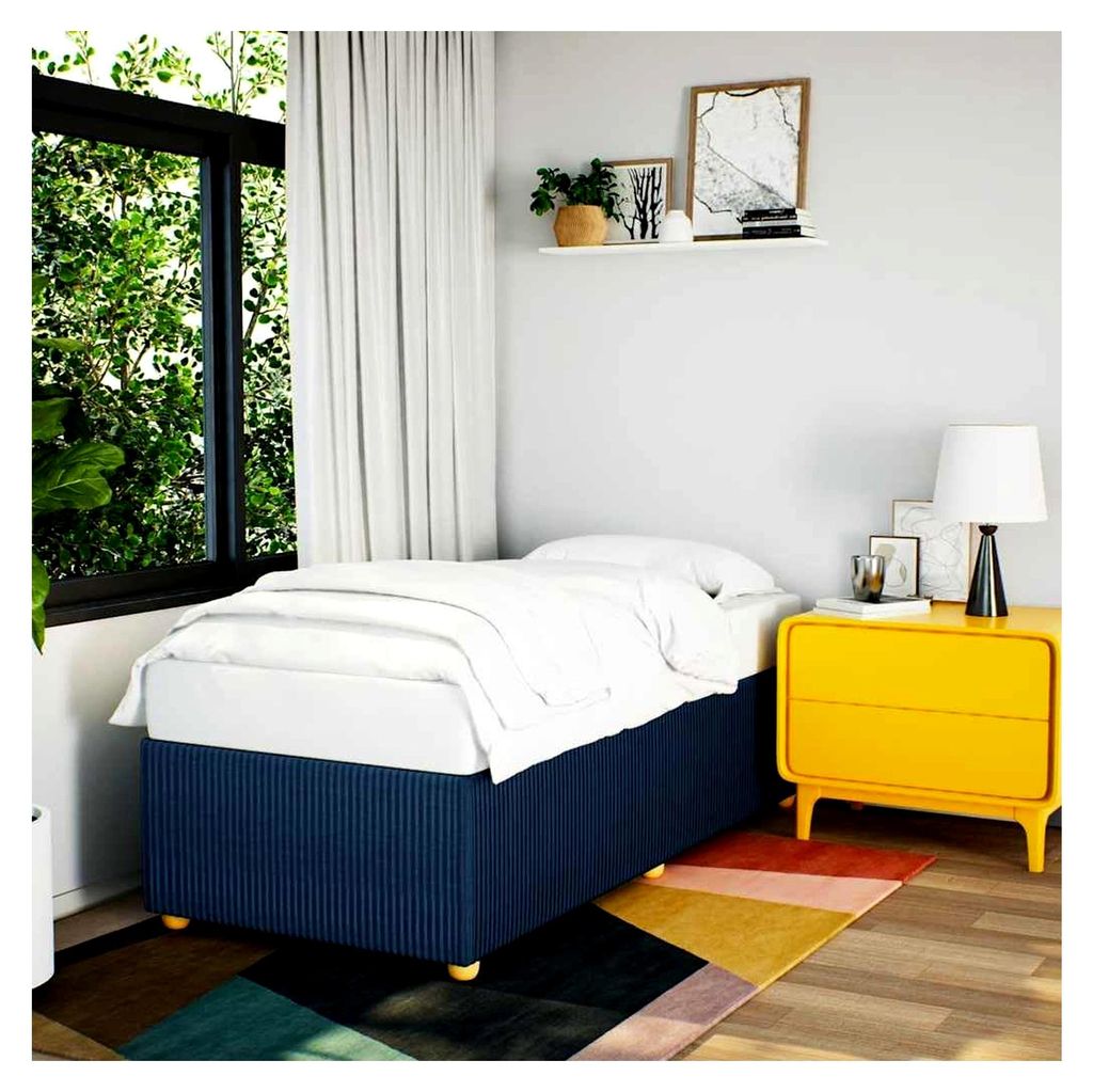 Bettgestell ohne Matratze Blau 90x190 cm