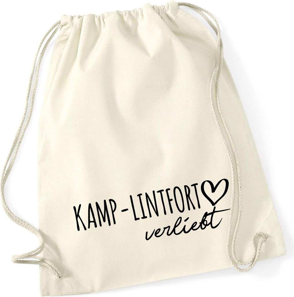 Huuraa Turnbeutel Kamp-Lintfort verliebt 12 Liter Natural Baumwolle Rucksack Geschenkidee