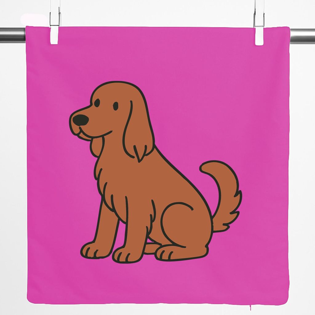 Huuraa Kissenbezug Irish Setter Comic Iri 40x40cm Fuchsia Baumwolle Dekokissenbezug Geschenkidee