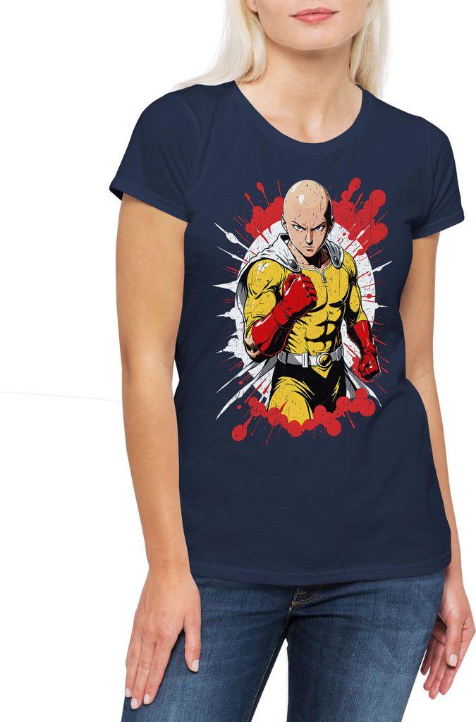 Urban Backwoods Anime Punch, Damen T-Shirt, Farbe: Navy, Größe: XS