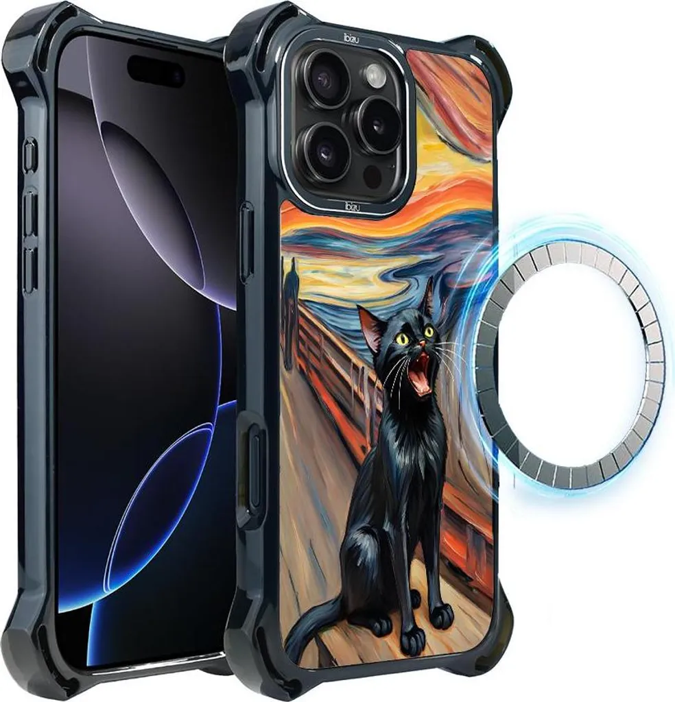 Custodia Protettiva iPhone 16 Pro IBIZU MagSafe DropGuard Ultra Cat Scream