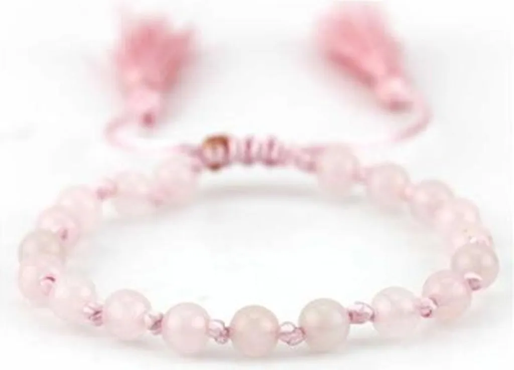Bracelet jonc perles rose pour femme CO88 Collection en acier brossé