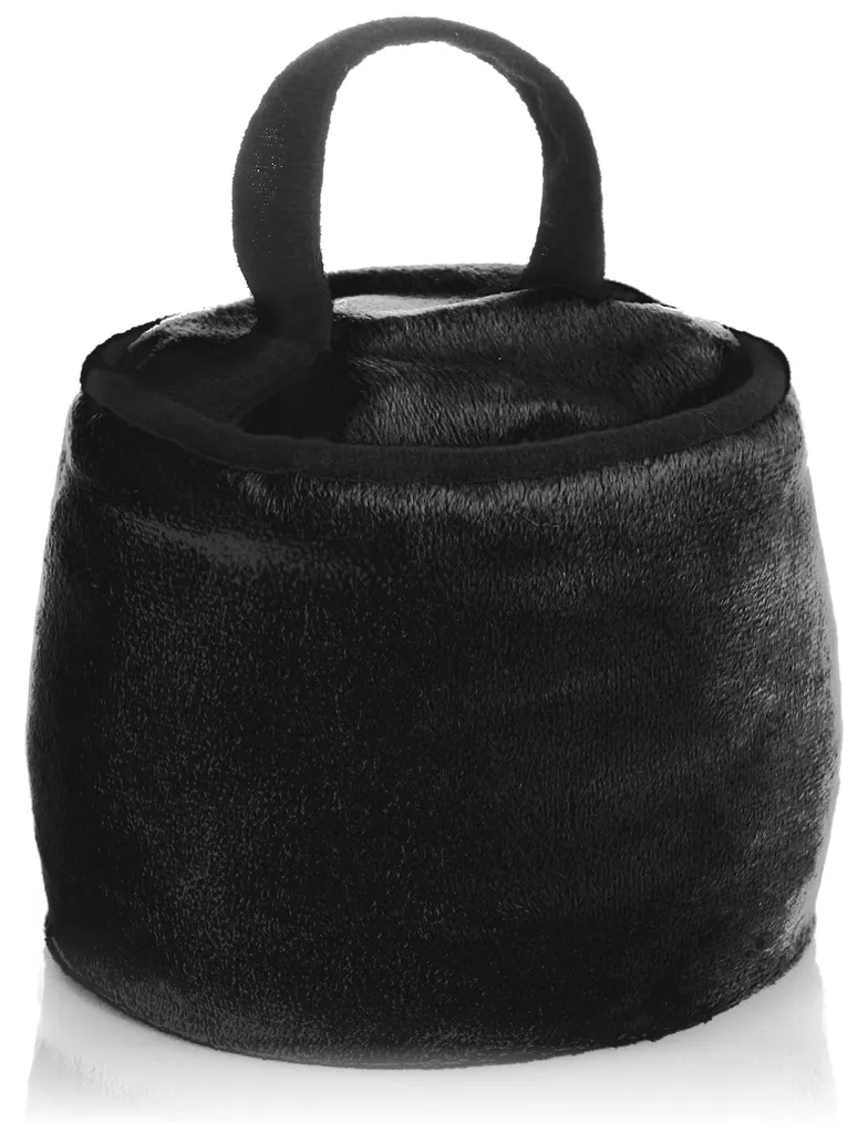 Butée de porte avec poignée 1,8 kg noire - cale-porte lourd et souple