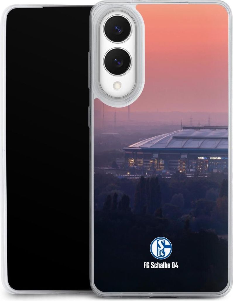 DeinDesign Slim Hülle für Samsung Galaxy S25 Edge Silikon Case Ultra Dünn Handyhülle FC Schalke 04 Offizielles Lizenzprodukt Stadion