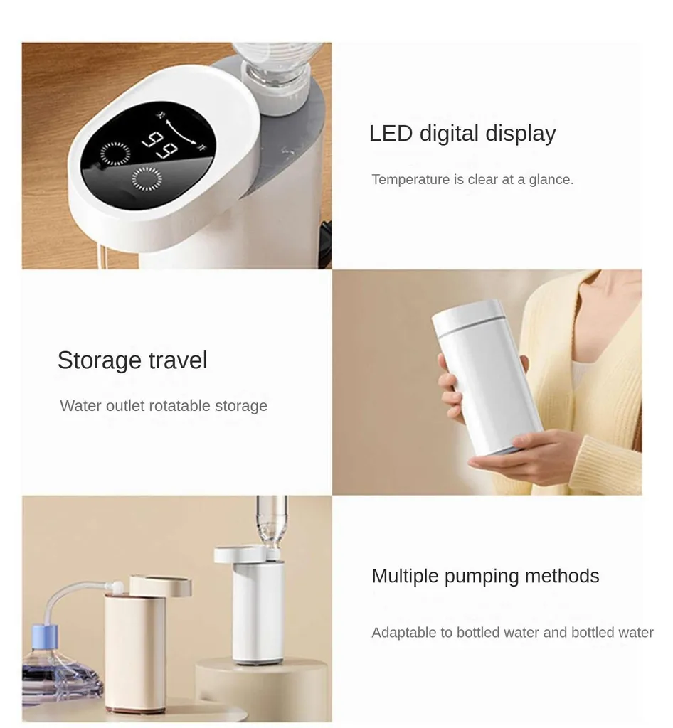 Fontaine à Eau Chaude Électrique 3 Secondes avec 5 Températures 2L - 4