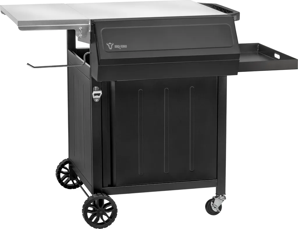 BBQ-Toro Chariot de barbecue 100 x 73 x 91 cm noir avec plan de travail