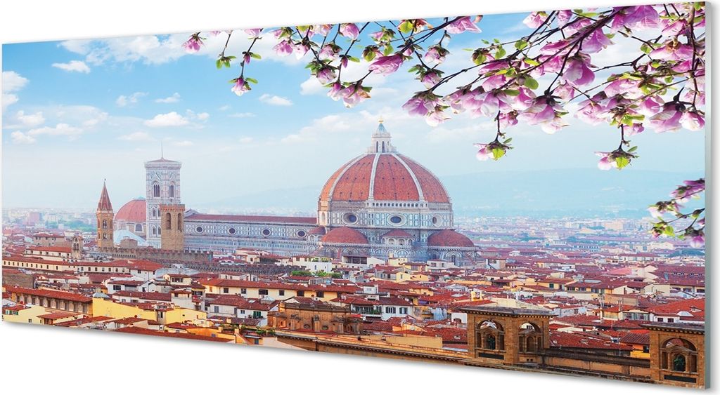Glasbilder 125x50 Wandkunst Italien Kathedrale Panorama Nacht