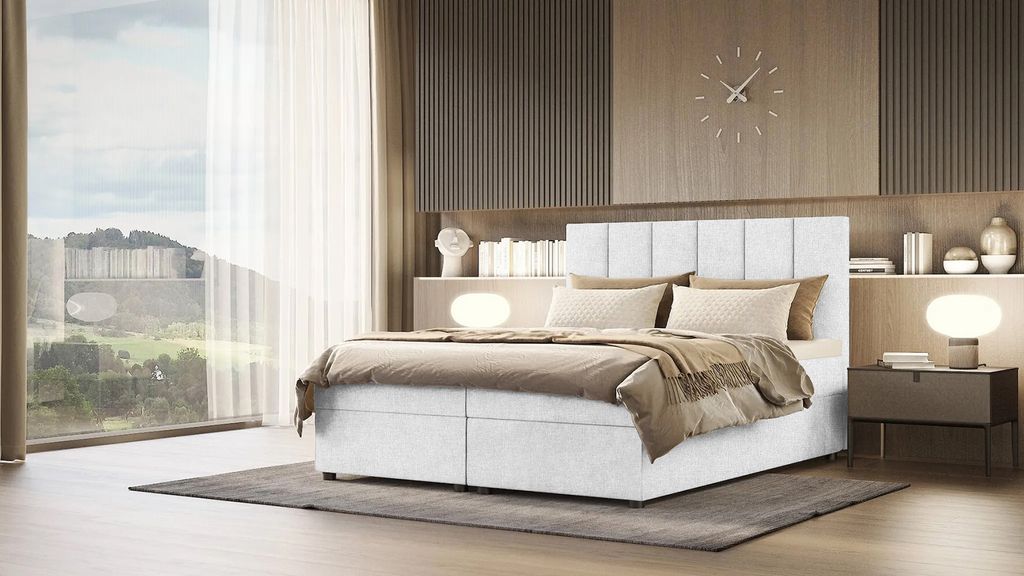 Continental-Bett DELTA 4 - 160x200, weiß