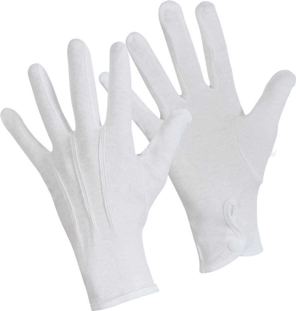 Deluxe Handschuhe Weiß mit Druckknopf Baumwolle Clown Produktbild 