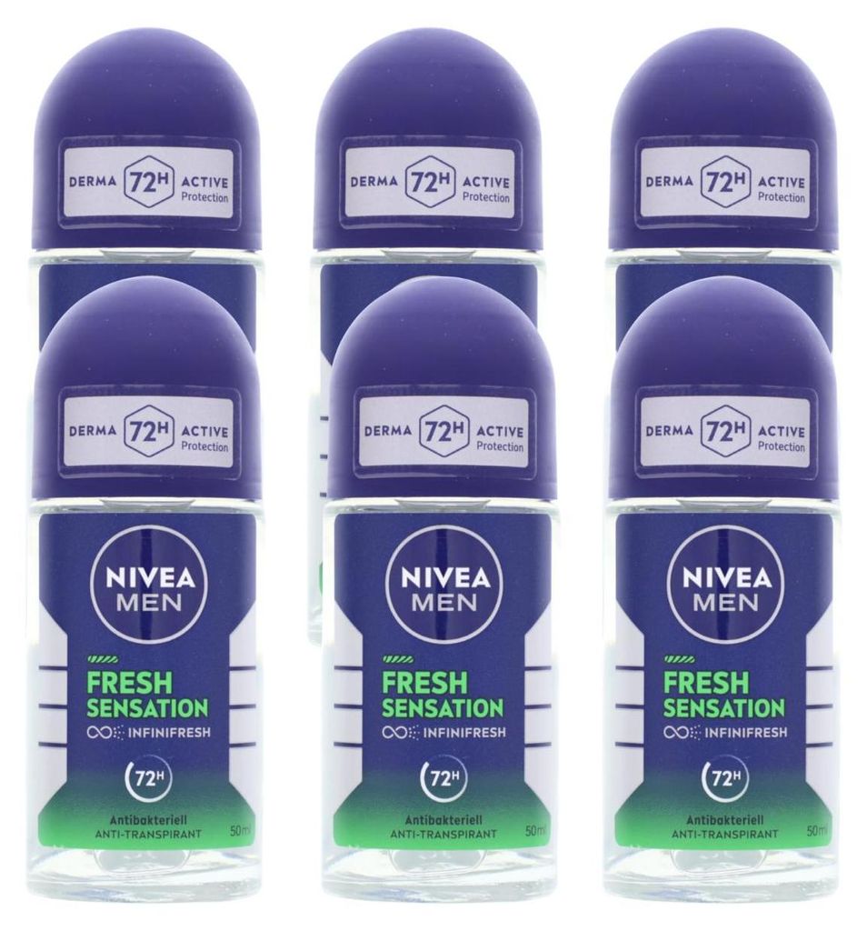 6 x NIVEA MEN Fresh Sensation Deo Roll On je 50ml Antitranspirant