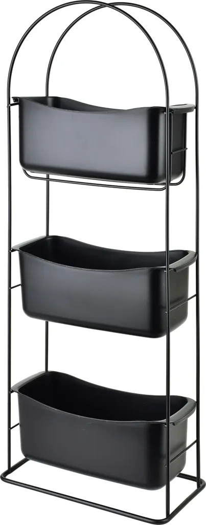 Étagère de douche Dea DEA Black noire en métal et plastique 27,5x13x73 cm