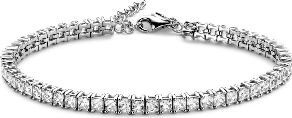 Bracciale Donna New Bling 9NB-0625 Silver Tennis con Zirconi 3mm