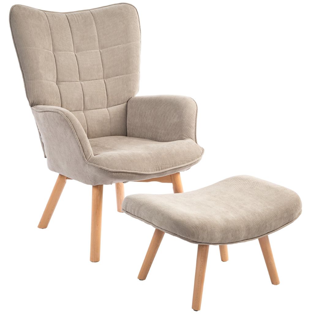 Sillón orejero HOMCOM con reposapiés, sillón reclinable, Imagen del producto 