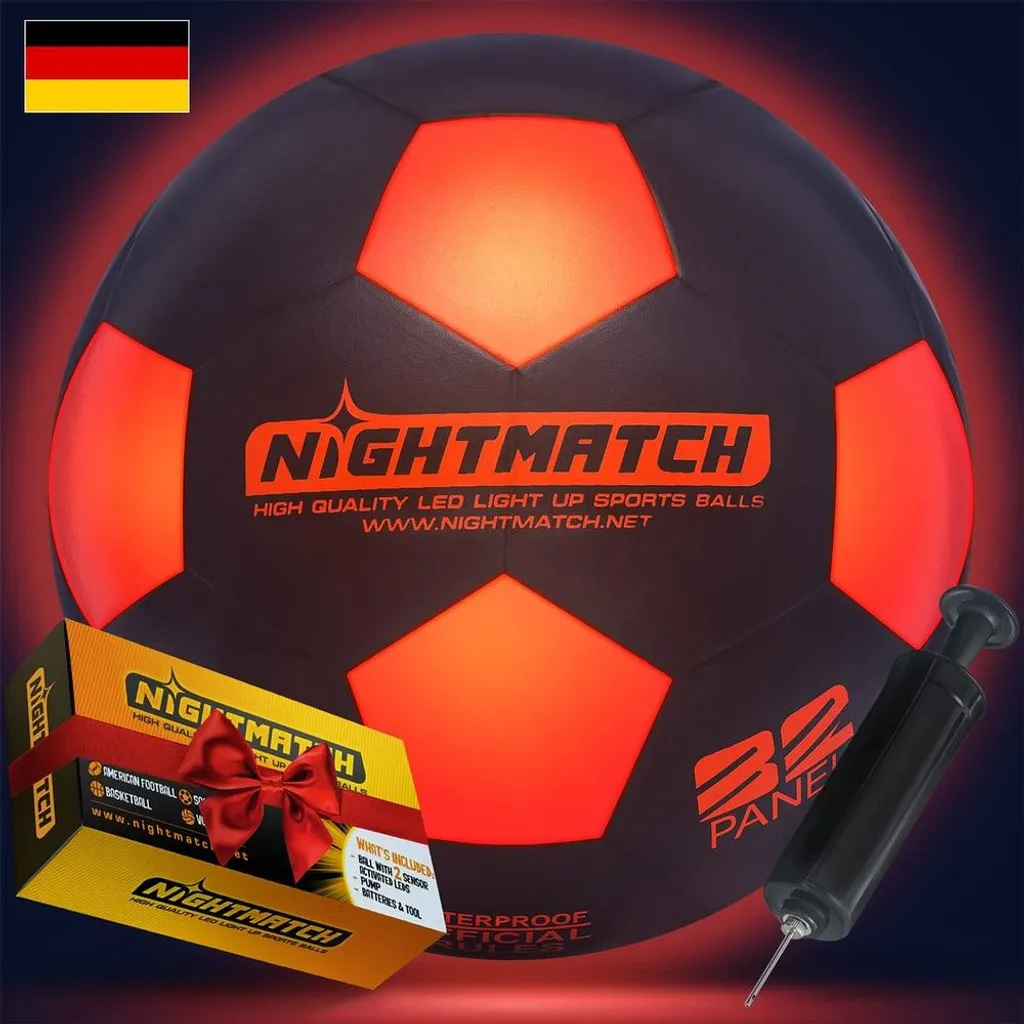 Ballon de football lumineux activé par choc - Pack complet Noir Orange