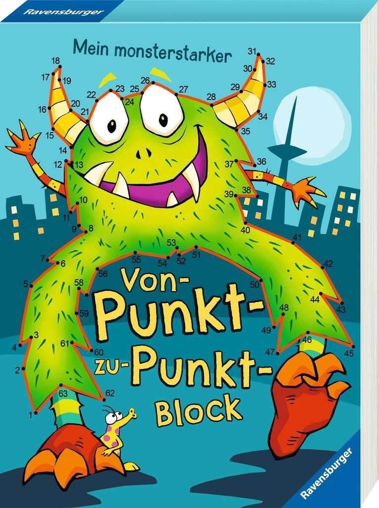 Ravensburger Buch Quiz und Rätsel Mein monsterstarker Von-Punkt-zu-Punkt-Block 48985