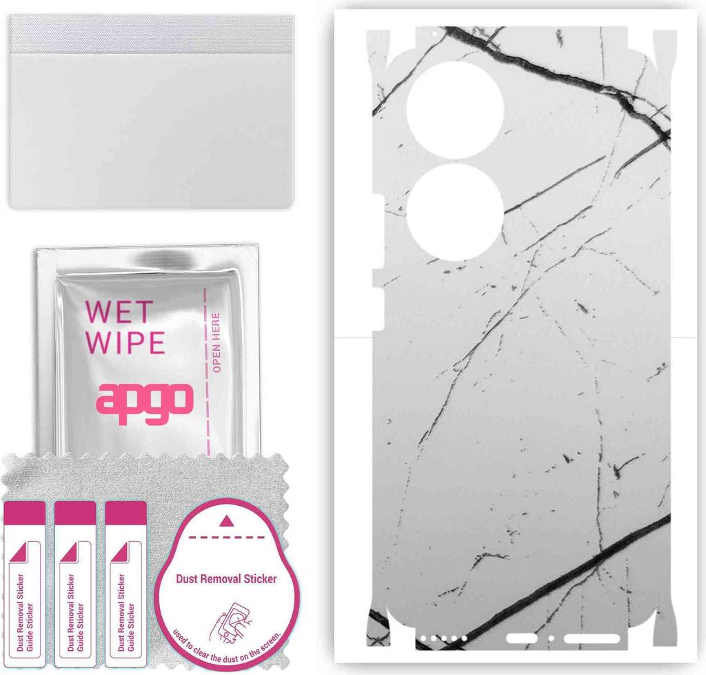 apgo Rückseite + Seiten Schutzfolie, Skin, kompatibel mit Honor 90, Hinten Displayschutzfolie aus Vinylfolie, kratzfest, einfache Montage - Weiße...