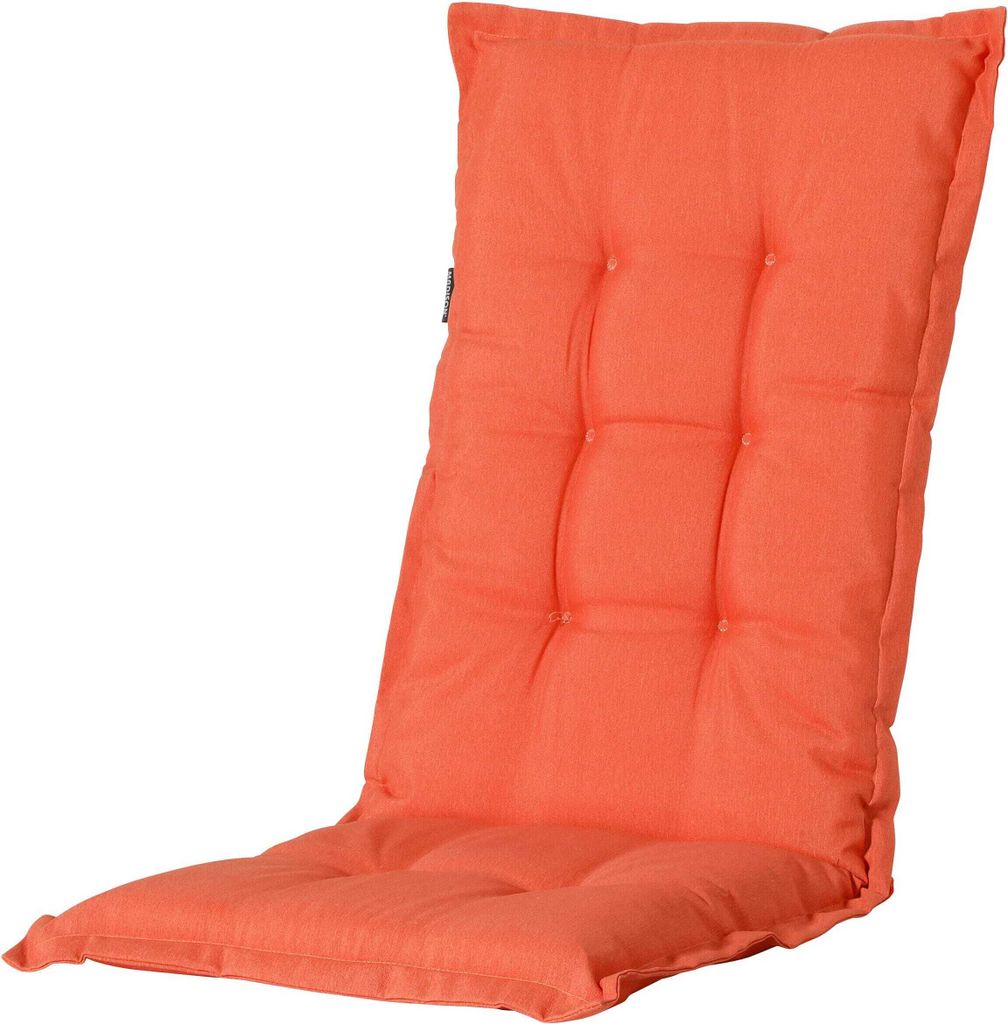 Madison Tuinstoelkussen niedrige Rückenlehne Panama flammendes Orange 106x46cm, 6cm dick, mit Befestigung