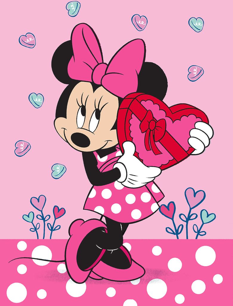 Kinderteppich Minnie Mouse Herz 100x133 cm Produktbild 1