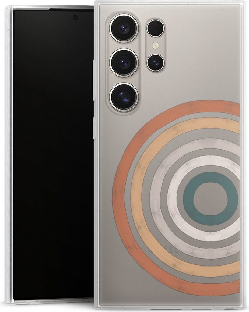 DeinDesign Slim Hülle für Samsung Galaxy S24 Ultra Silikon Case Ultra Dünn Handyhülle Kreise Regenbogen Wasserfarbe