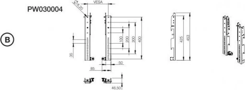 Support Mural SMS LFD Modules Pro II 900 avec Alignement de Précision