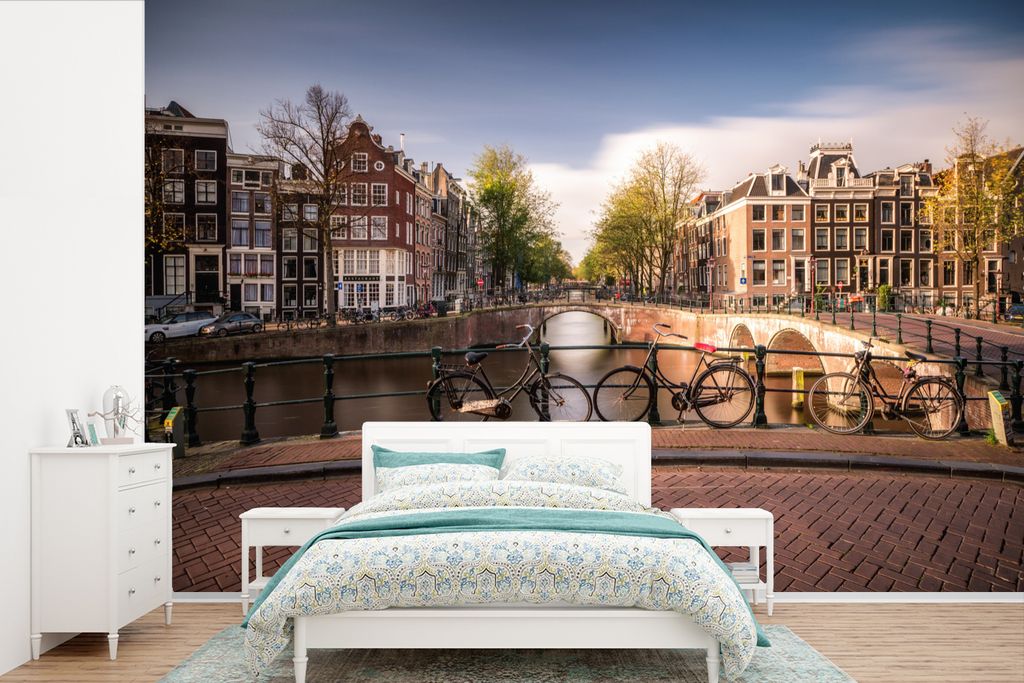 MuchoWow Fototapete für Wohnzimmer oder Schlafzimmer Wandtapete Vinyl Motivtapete Die Keizersgracht in Amsterdam im Herbst - 525x350 cm - Das Hi...