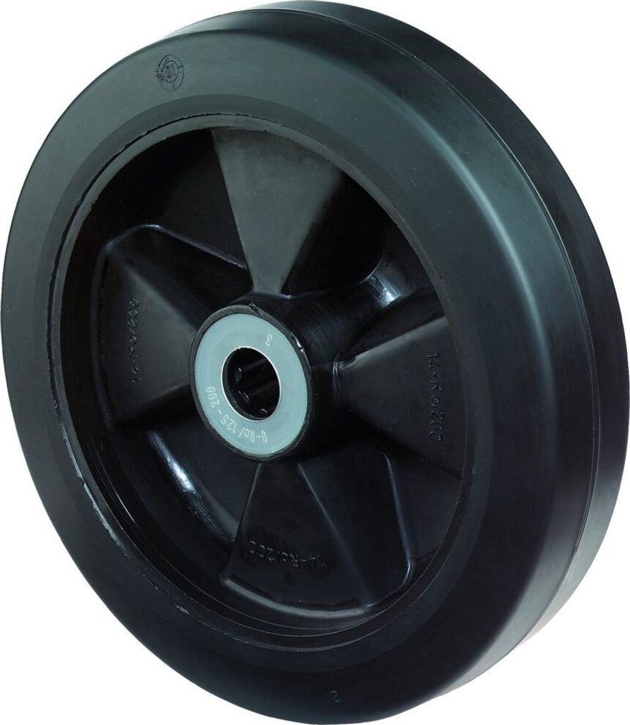 BS Rollen Rad zu B60 Durchmesser 100mm Tragfähigkeit 140kg Elastic-Vollgummireifen Breite 30mm - B60.100