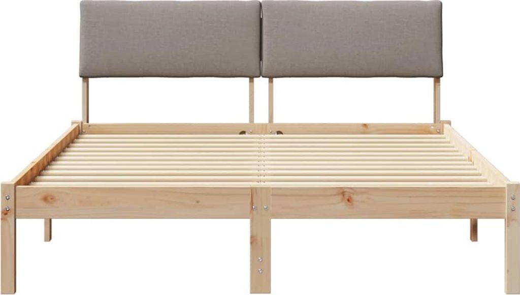 Maison Exclusive - Bettgestell Braun und Taupe 140 x 190 cm Massivholz Kiefer