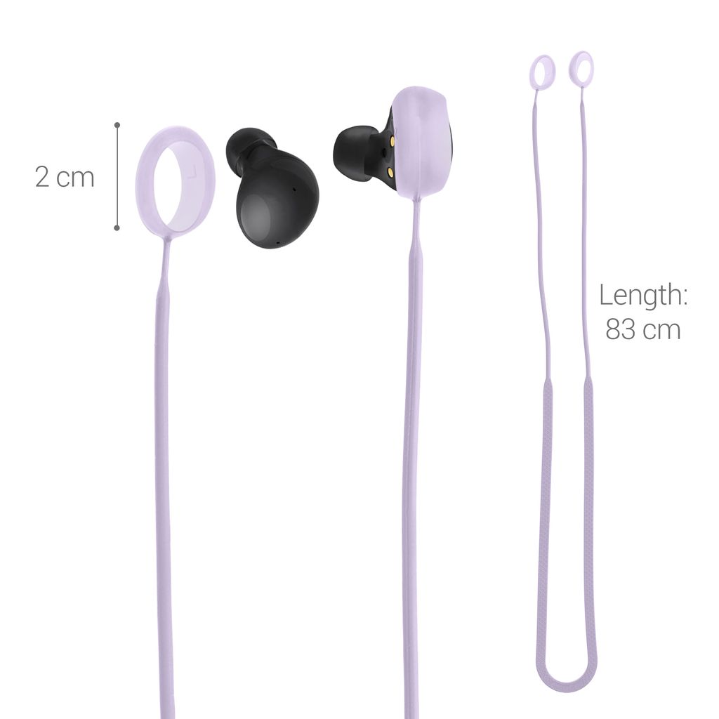 kwmobile 2x Halteband kompatibel mit Samsung Galaxy Buds 2 Headphones - Kopfhörer Halter Band Strap in Weiß Lavendel