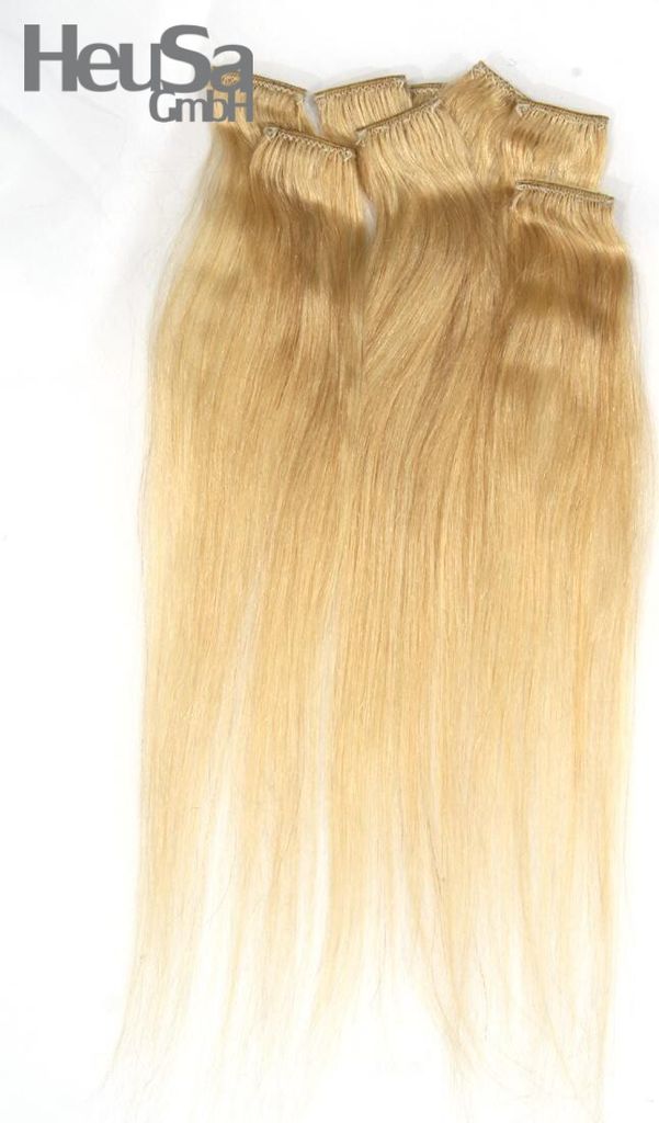 8-teiliges Set Echthaar Extensions blond 41cm