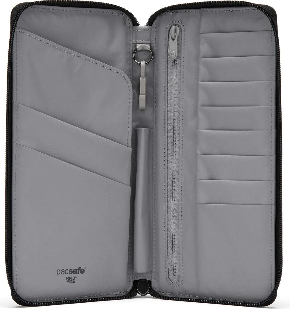 Portafoglio Viaggio Pacsafe RFIDsafe Jet Black - Organizzatore Passaporto - 3