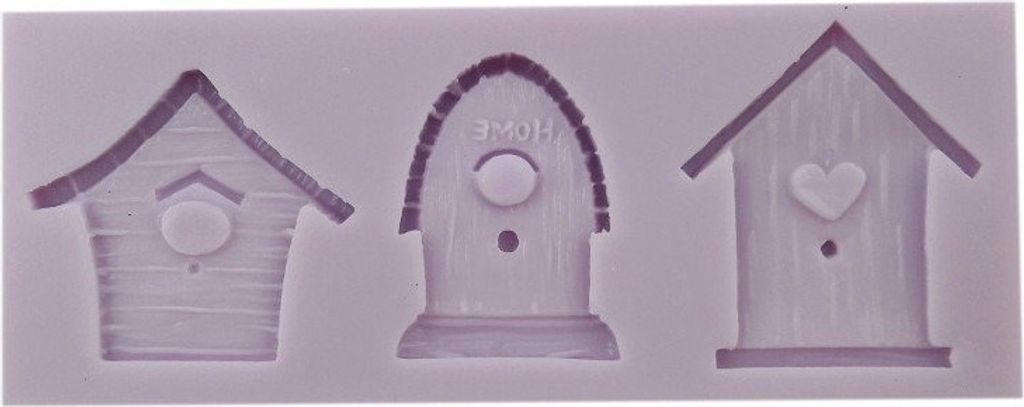 PENTART SILIKONFORM Mold Abformen Gießen Mould, 3 Vogelhäuser