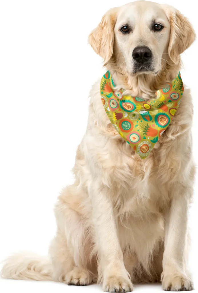 ABAKUHAUS Bandana per animali domestici Wunderlich, fiori e piante, 40x40 cm, multicolore