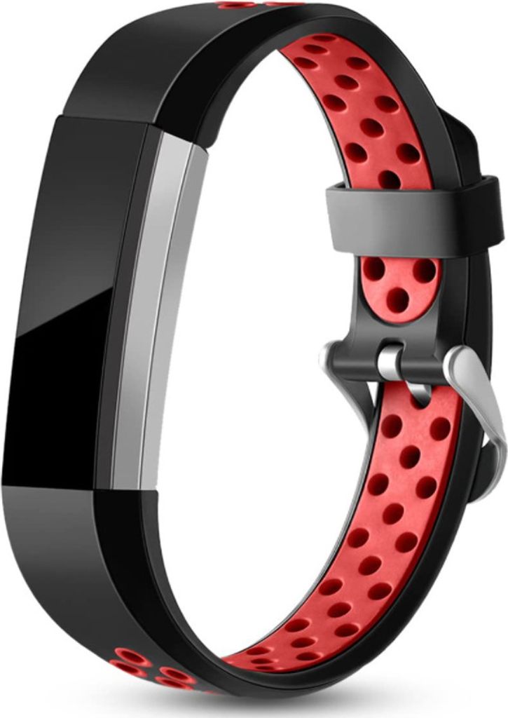 Strap-it Fitbit Alta / Alta HR Sportarmband (Schwarz/Rot) - Große: M/L
