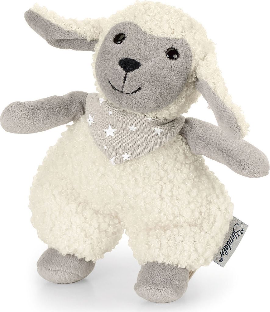 Sterntaler 3051968 Mini-Spieltier Schaf Stanley, Integrierte Rassel, Alter: Für Babys ab der Geburt, 14 cm, Beige Stanley Single