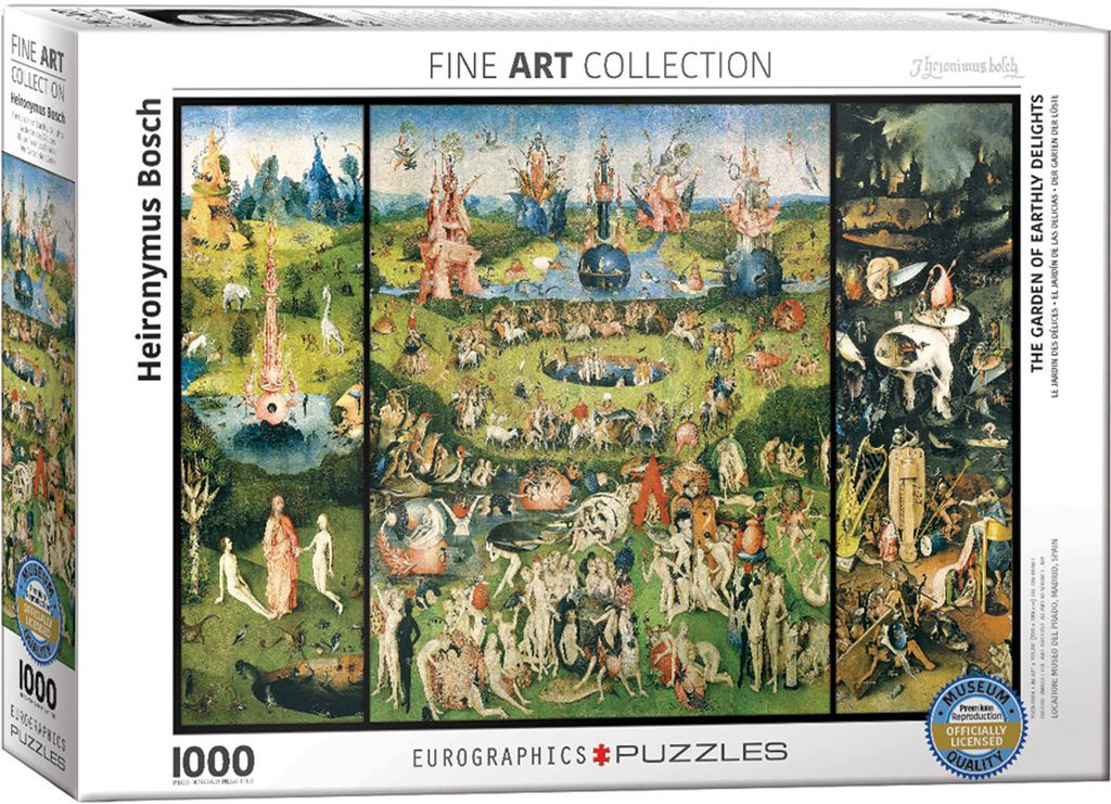 1000 Teile Puzzle - Puzzle - Hieronymus Bosch Der Garten der Lüste + DeLuxe 3er Set Puzzle Zubehör