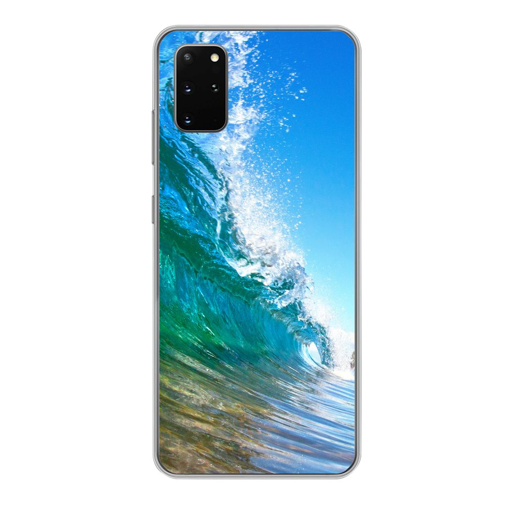 MuchoWow Handyhülle Schutzhülle Hülle für Samsung Galaxy S20 Plus Nahaufnahme einer Welle, die sich vor der Küste von Hawaii bricht Silikon ...