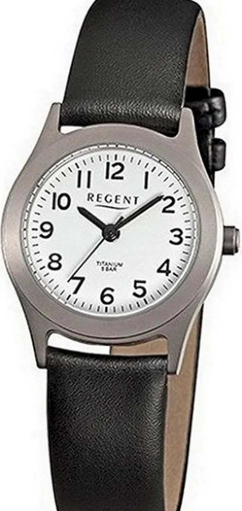 Montre analogique pour femme Regent F-871 avec cadran blanc et chiffres