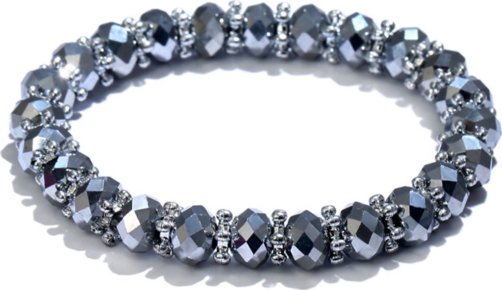 Elegantes Perlen-Armband, Armreif, Damen-Schmuck, Geburtstag, Jahrestag, Geschenk-Grau