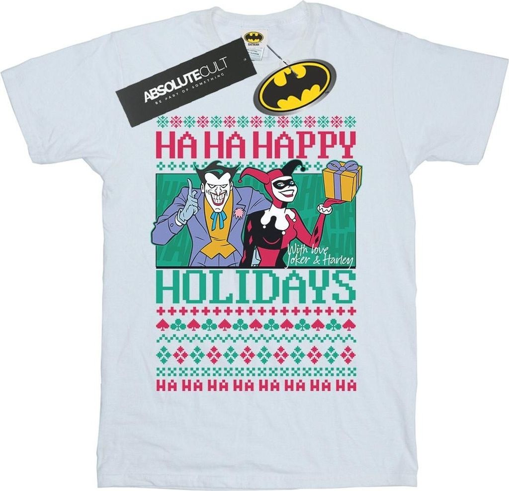 DC Comics - "Ha Ha Happy Holidays" T-Shirt für Herren BI14293 (3XL) (Weiß)
