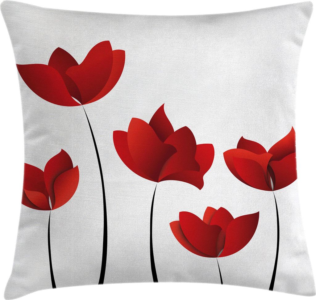 ABAKUHAUS Blumen Kissenbezug, Valentines inspirierte vorzügliche Rosen-Blumenblatt-klare Blüten Florets Natur-Illustrations-Bild, 45 x 45 cm, Ver...