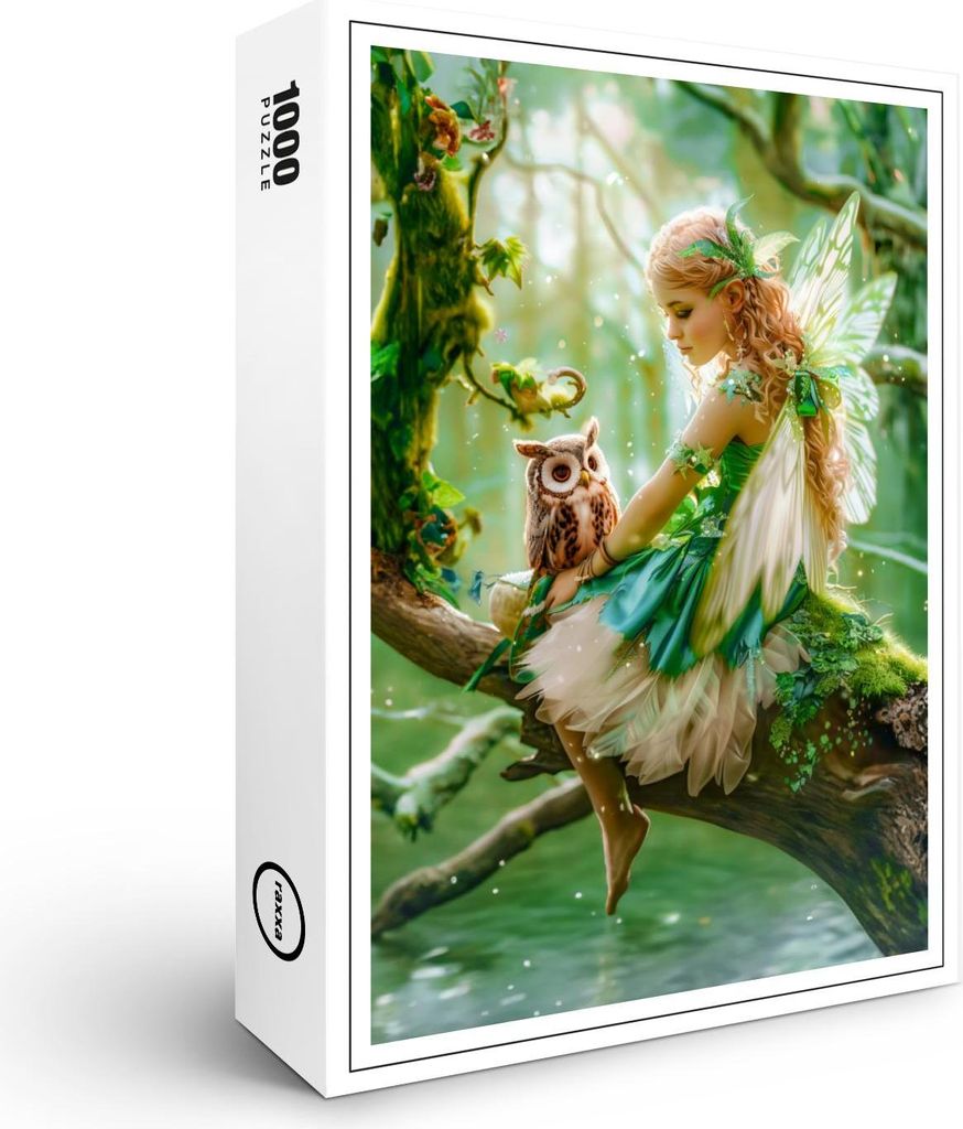 raxxa Premium-Puzzle "Enchanting Fairy with Owl in Forest", 1000 Teile