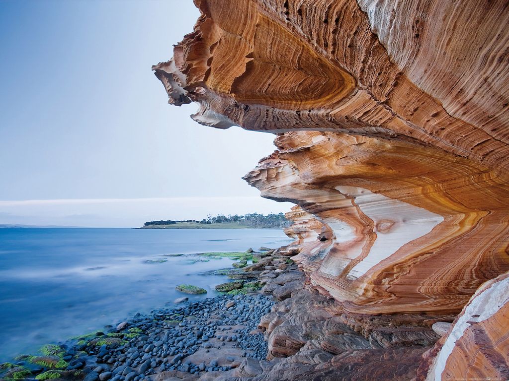Berge Kunstdruck Bild - Die Painted Cliffs In Tasmanien (60 x 80 cm)