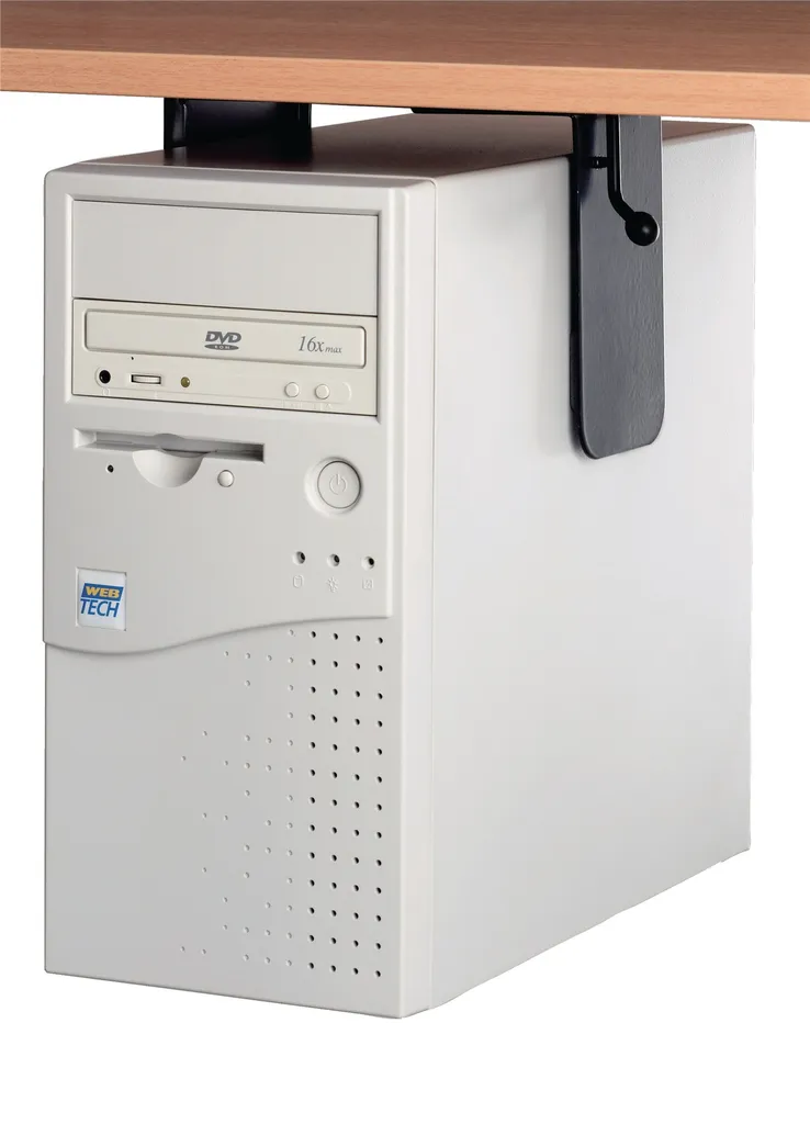 Support CPU pour bureau assis-debout gris largeur et hauteur réglable