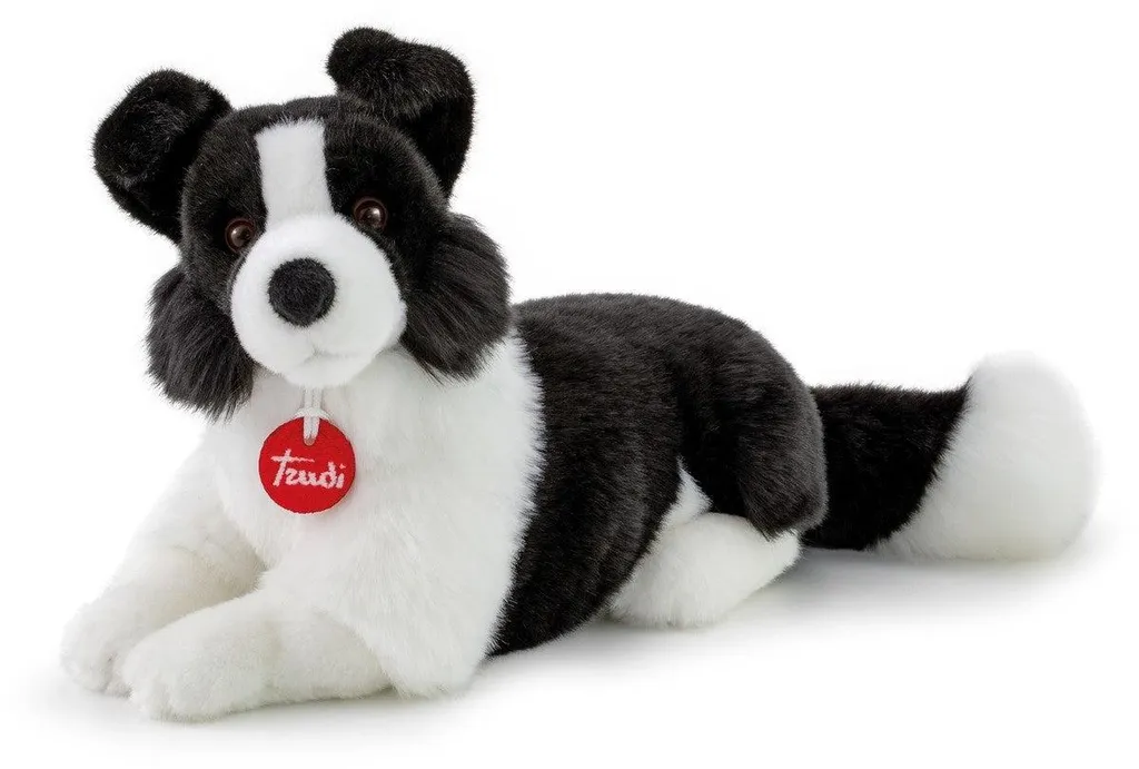 Peluche Border Collie Scott Trudi : Finition main et douceur haut de gamme