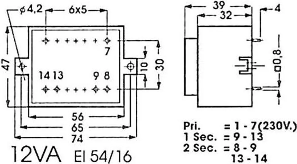 Trasformatore 12VA 2x9V Audio Grade | 0.670A Silenzioso per PCB